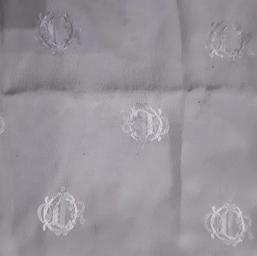 Christian Dior Silk Greyish Green Logo Scarf